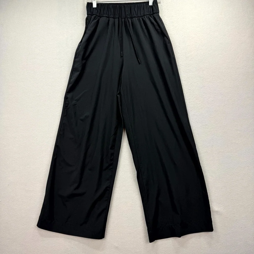 All in Motion Pants Womens S Fits‎ 26x30* Black Stretch Everyday Soft Wide Baggy